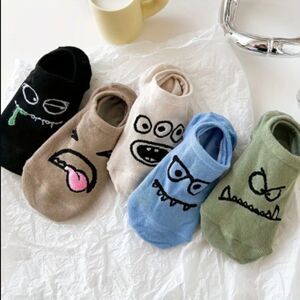Funny face Socks, animated & Breathable Low Cut Ankle Socks,